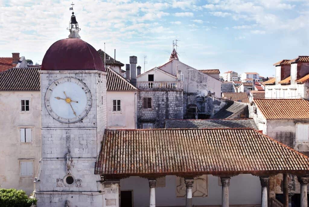 trogir loggia clocktower - Trogir, Dalmatia