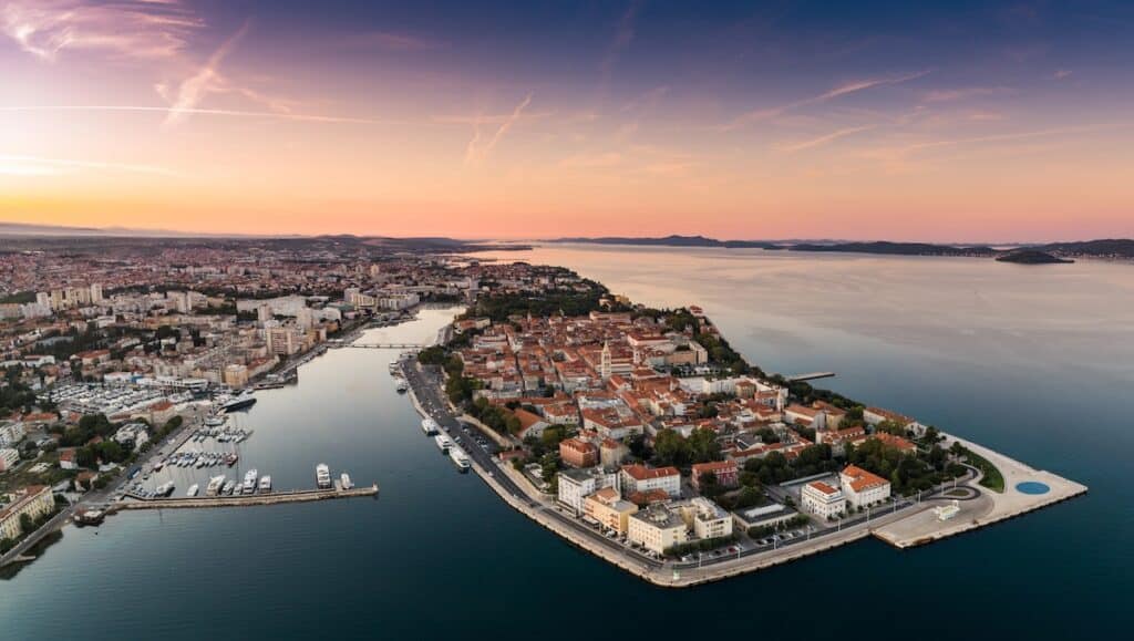 zadar sunset aerial - Zadar, Dalmatia